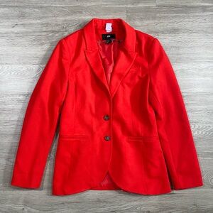 H&M Women's Red Blazer Jacket Casual Business Work cons